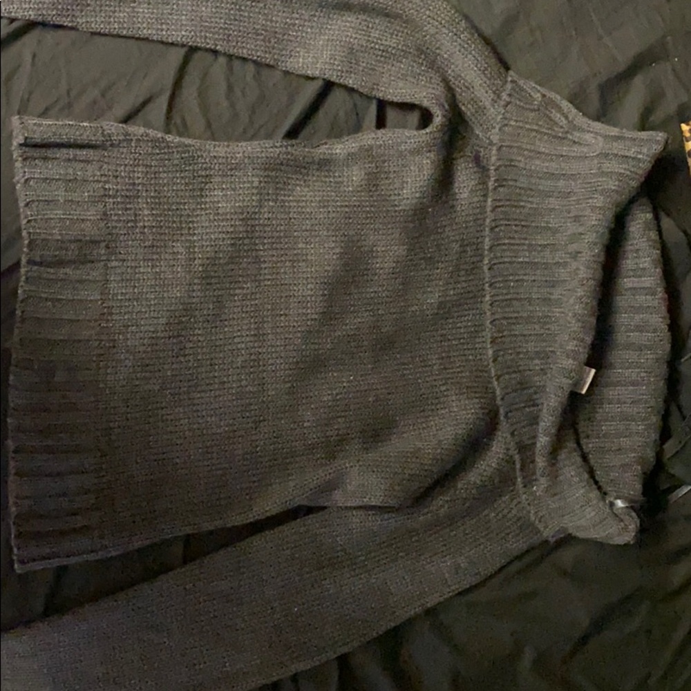 Grey cowl/scoop neck sweater